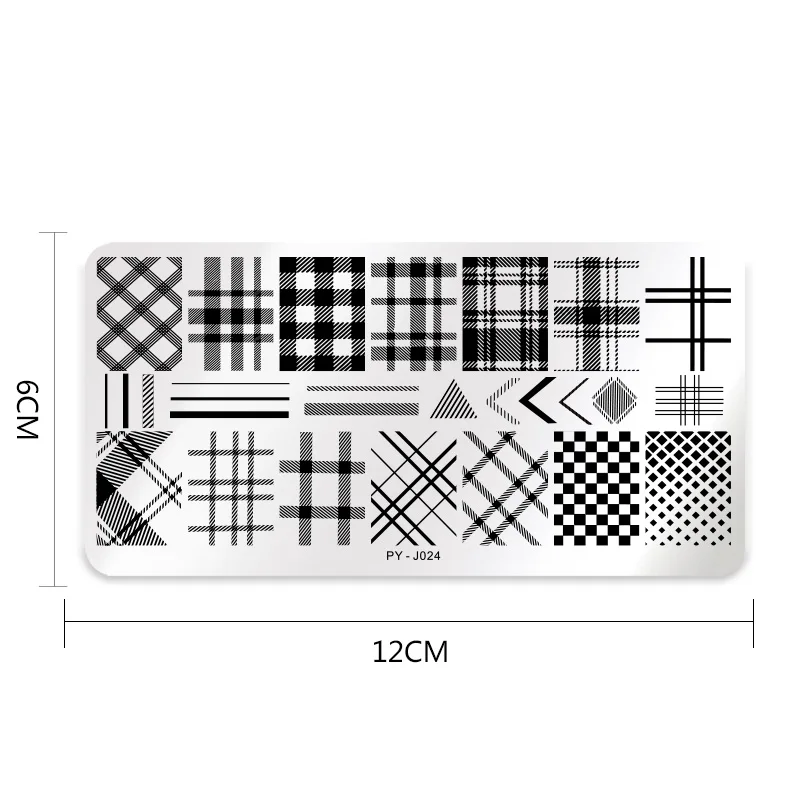 PICT вы клетчатом образце пластины для стемпинга ногтей Нержавеющая сталь идея