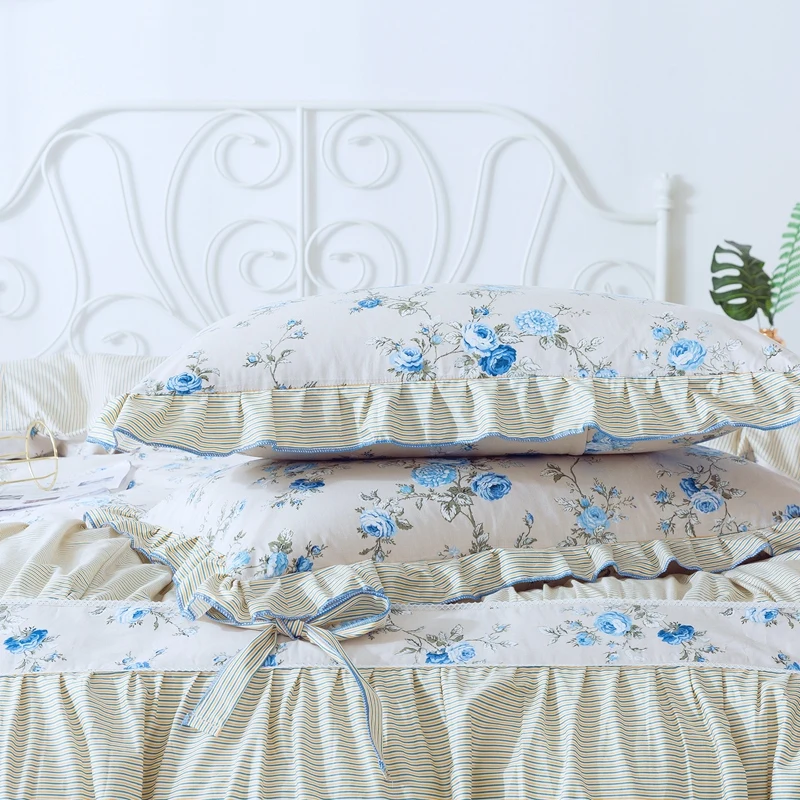 Комплект постельного белья из 100% хлопка с наволочкой и бантом|Покрывало| |