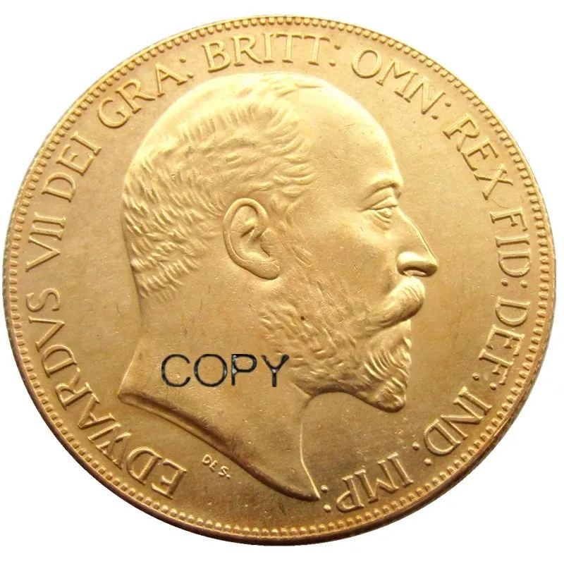 

Великобритания, позолоченные монеты 1902 г., 5 фунтов-Эдвард VII
