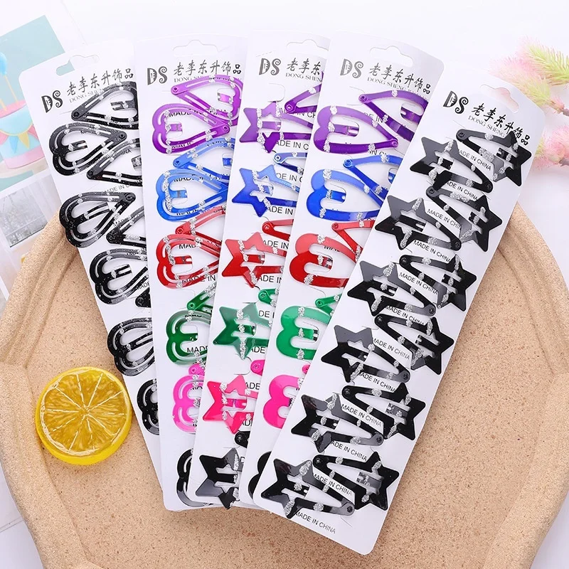 

12 шт., детские металлические заколки для волос с пятиконечными звездами