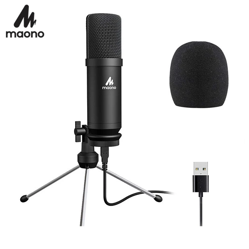 USB микрофон с подставкой для штатива MAONO AU-A04TR профессиональный конденсаторный 192
