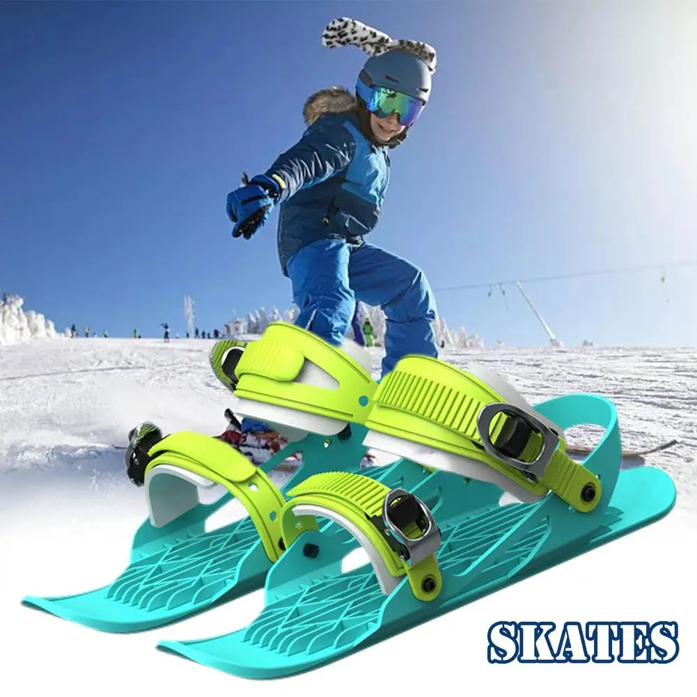 1 Pair Winter Ski Skates Shoes Skiboard Snowboards Adjustable Buckles Mini Snowblades Skates Skiing Shoes For Outdoor Sports Ski