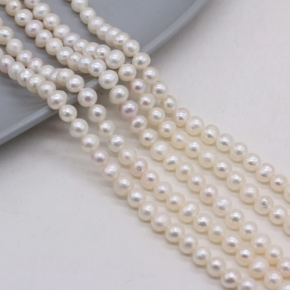 

Natural Pearl AAA Grade Real Freshwater Pearl Beads White Round Loose Pearl For DIY Bracelet Necklace Jewelry Accessories Making