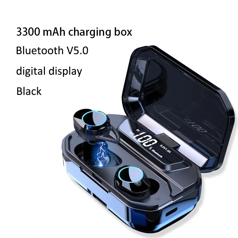 digital display TWS Bluetooth 5,0 беспроводные наушники стерео наушники гарнитура с зарядным устройством для беспроводной гарнитуры смартфон galaxy buds - Цвет: digital display
