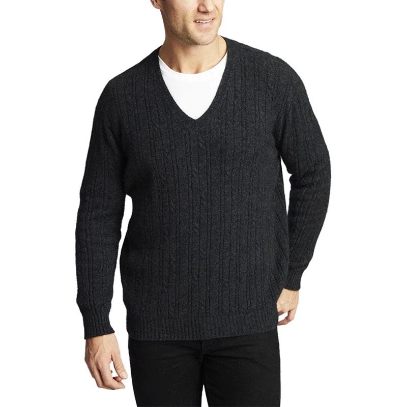 Men's Lightweight Merino Wool V-Neck Sweater