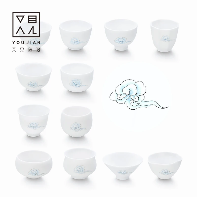 

Sample tea Dehua white porcelain Kung fu tea set host cup single cup Pu 'er tea cup