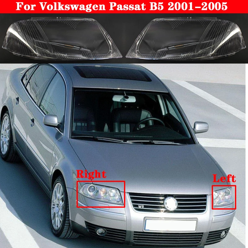 Volkswagen Passat için B5 2001-2005 3B7941018F 3B7941017F araba ön far kapağı abajur kafa lamba ışığı kabuk cam Lens