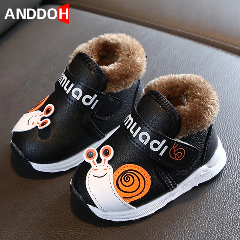 

Size 15-25 Children Thickened Cotton Warm Shoes Kids Winter Plus Fleece Sneakers for Boys Girls Baby Non-slip Light Toddler Shoe