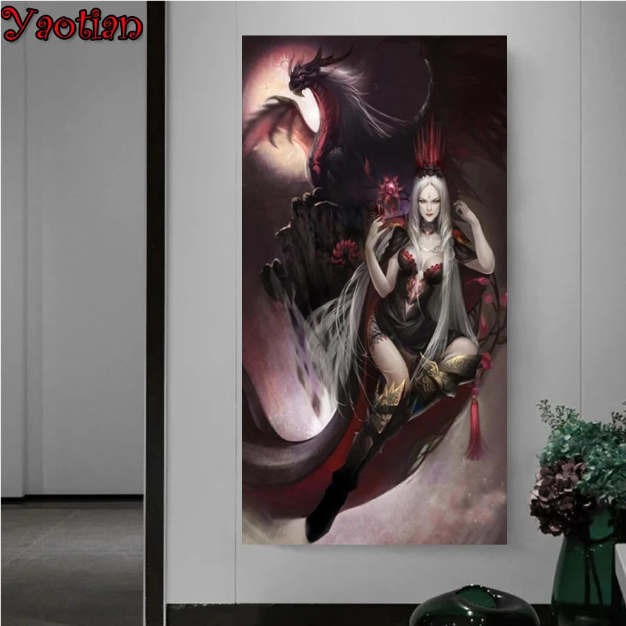 

5D Diy full Square Round diamond Embroidery Cartoon dragon girl Diamond painting Cross Stitch Rhinestone Mosaic Christmas Gift