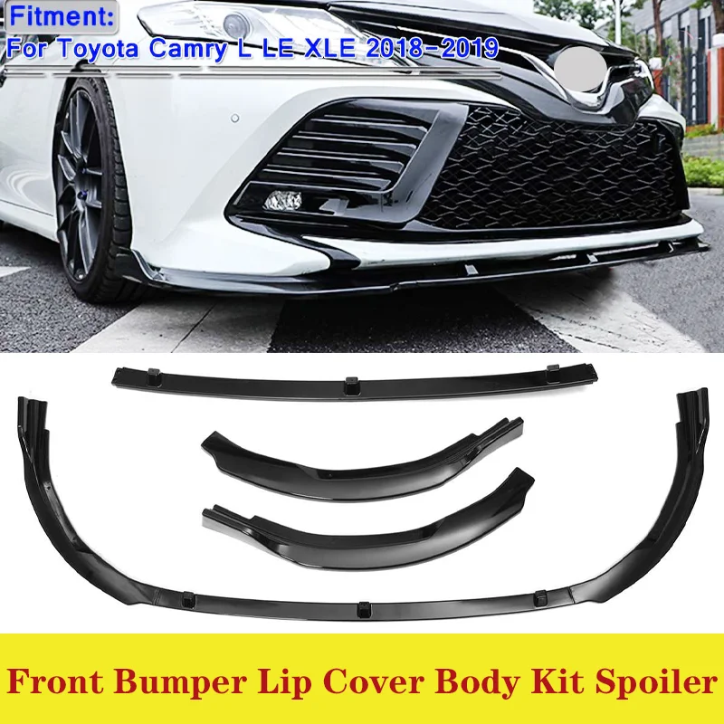 3 шт. накладки на передний бампер автомобиля для Toyota Camry L LE XLE 2018 2019