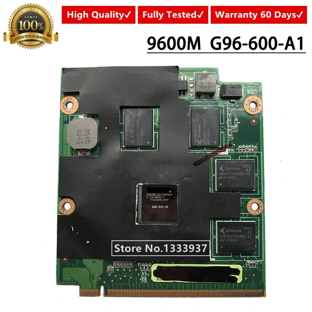 

FOR ASUS G96-600-A1 A8S X81S Z99D F8S X83V F8P N80V M50V Z99S 9600M 9600MGS 1G MXM Laptop VGA Video Card