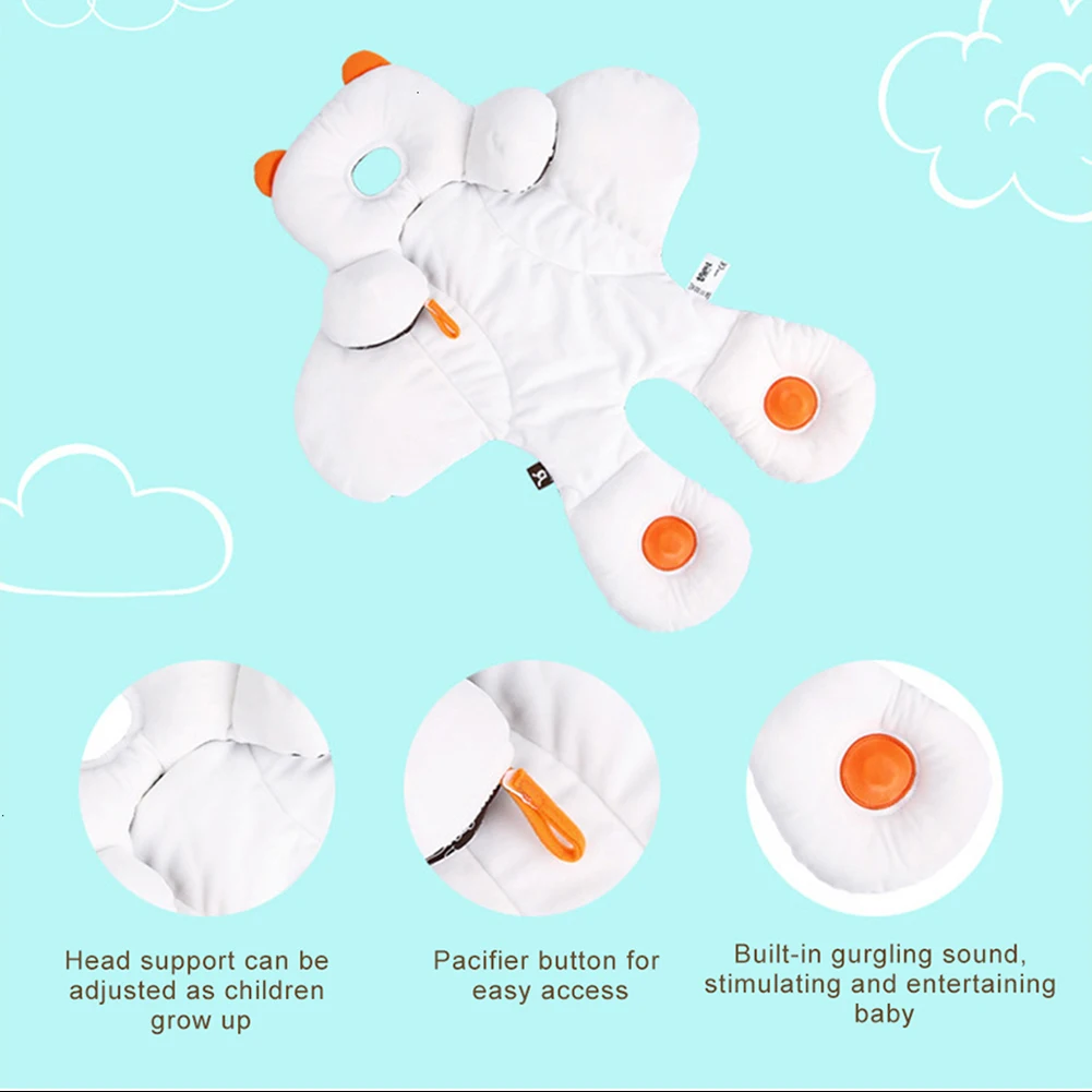 

Seat Cushion Floral Print Adjustable Soft Short Plush Seat Cover for Infant Safety Chair Baby Carriage White / Light Pink