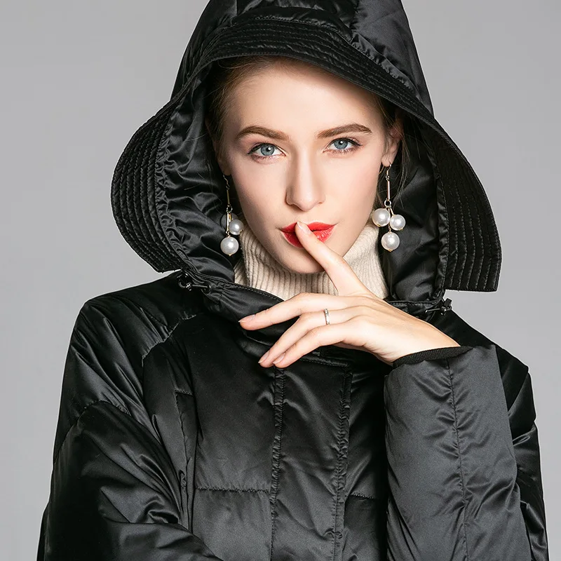 White Korean Jacket Hooded 90% Duck Zipper Thick Women Coats Jackets Warm Woman Down Parka