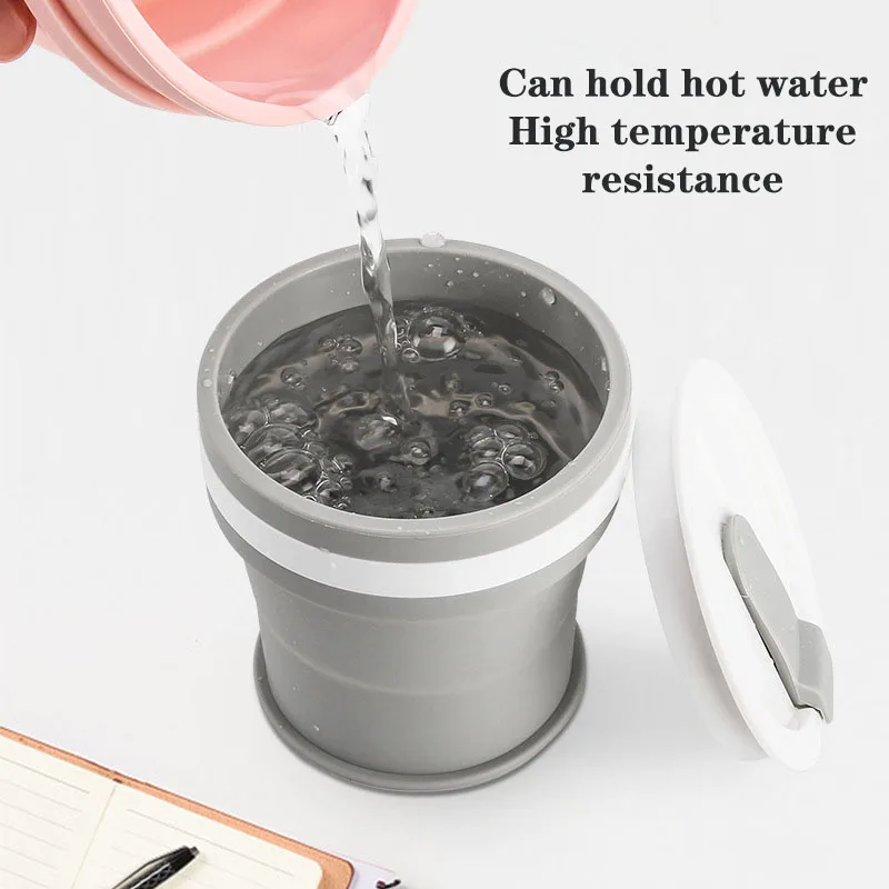 350ML Coffee Mugs Collapsible Silicone Cup Travel Folding BPA FREE Food Grade Drinking Water Mug Tea Cups Drinkware - купить по