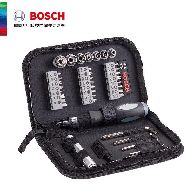 Bosch аксессуары 38 шт отвертка гнездо со встроенным шестигранный ключ мини фонарик