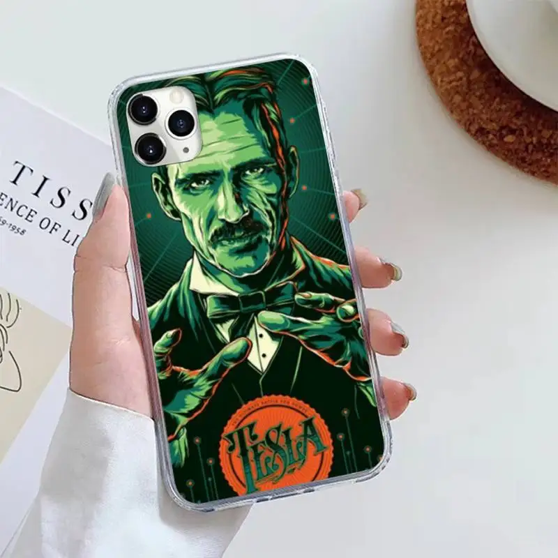 

Nikola Tesla Famous scientist Phone Case For iphone 12 5 5s 5c se 6 6s 7 8 plus x xs xr 11 pro max mini high quality etui
