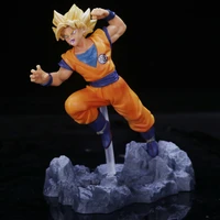 13cm dragon ball son goku action figure gold hair punch goku model toy collectible anime figure doll ornament fans toy gift