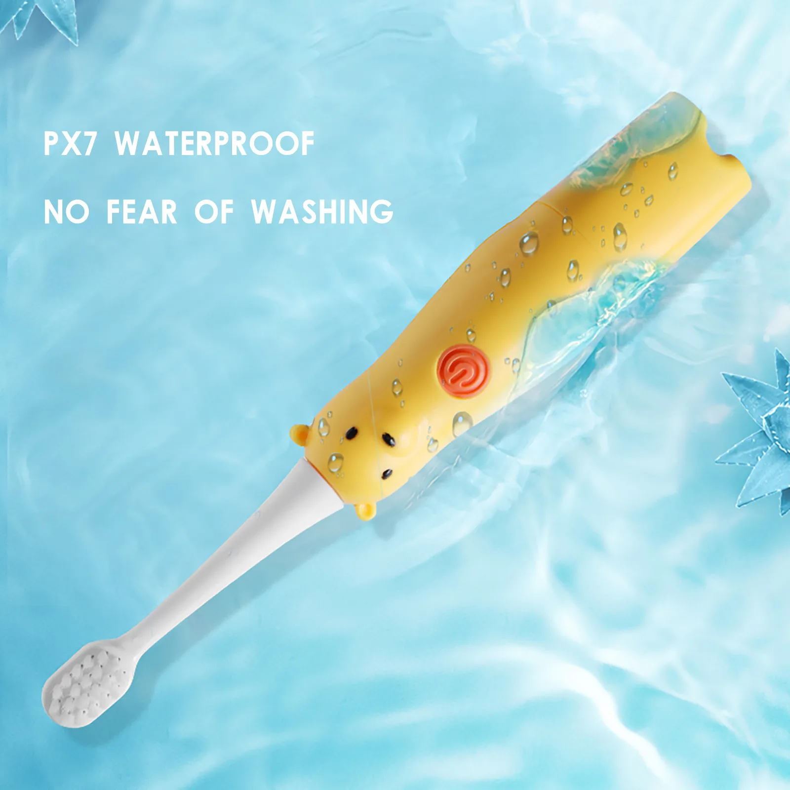 Электрическая зубная щетка для детей с мягкой щетиной, без возможности зарядки, автоматическая, из материала ABS PC, работает от батареек 3А, водонепроницаемая IPX7, комплектация инструментами.