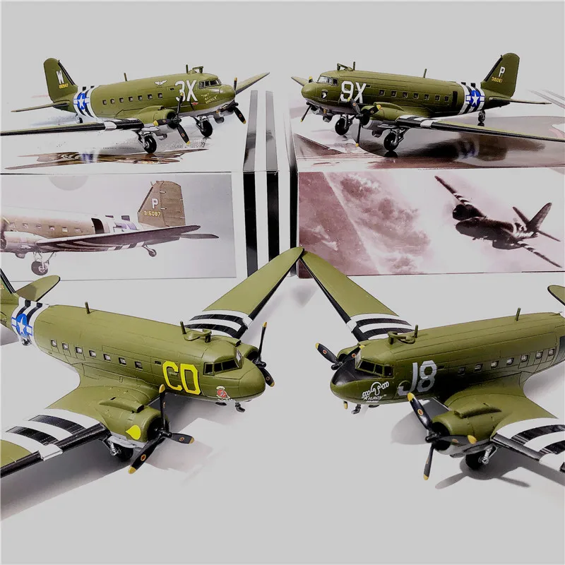 1/100 WWII США дивизии 101 C47 транспорта Истребитель модель 75th Юбилей битвы
