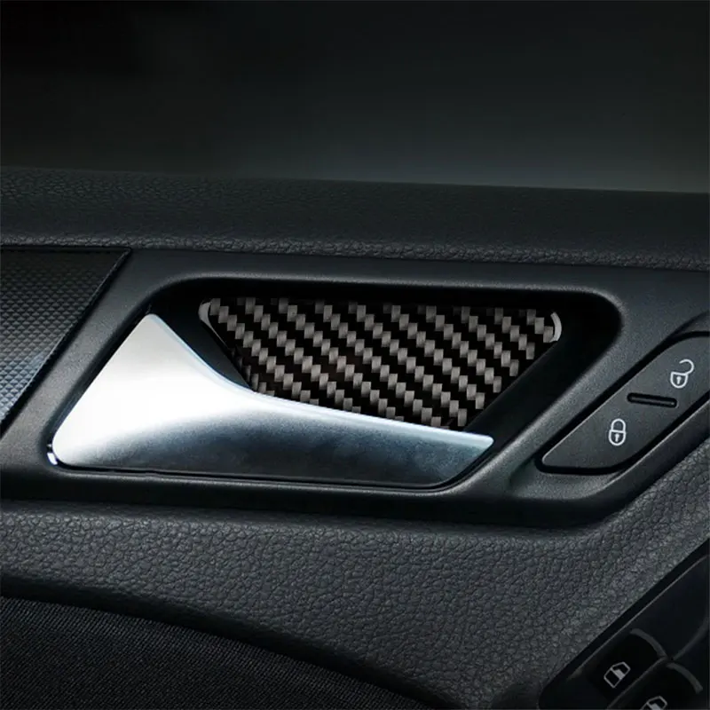 

Carbon Fiber Car Accessories Interior Inner Door Bowl Protective Decoration Cover Trim Stickers For Volkswagen Golf 6 2008-2012