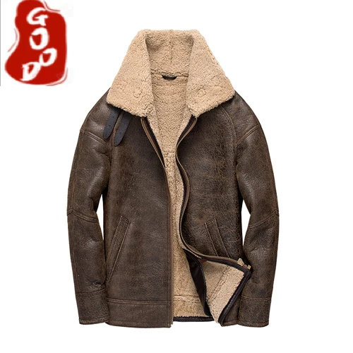 

Natural Fur Coat Men Motorcycle Male Jacket Real Sheep Shearling Winter Mens Jackets and Coats Fashion 2021 Veste Homme 3