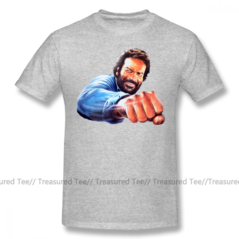 Bud Spencer Футболка с принтом Bud Spencer футболка пляжная хлопковая Футболка с милым принтом 5x Мужская футболка с коротким рукавом - Цвет: Gray