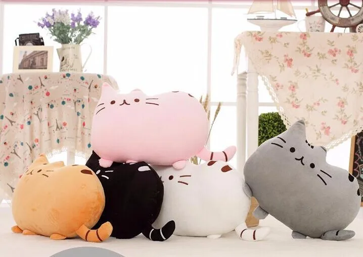 Kawaii кошка подушка с молнией только кожа без PP Хлопок бисквиты плюшевые животные куклы игрушки большой наволочка Peluche подарок