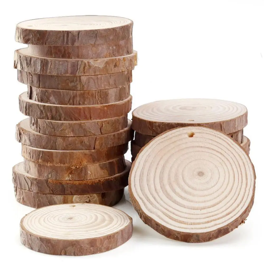 Перфорированные декоративные круглые деревянные кусочки круги с деревом лай