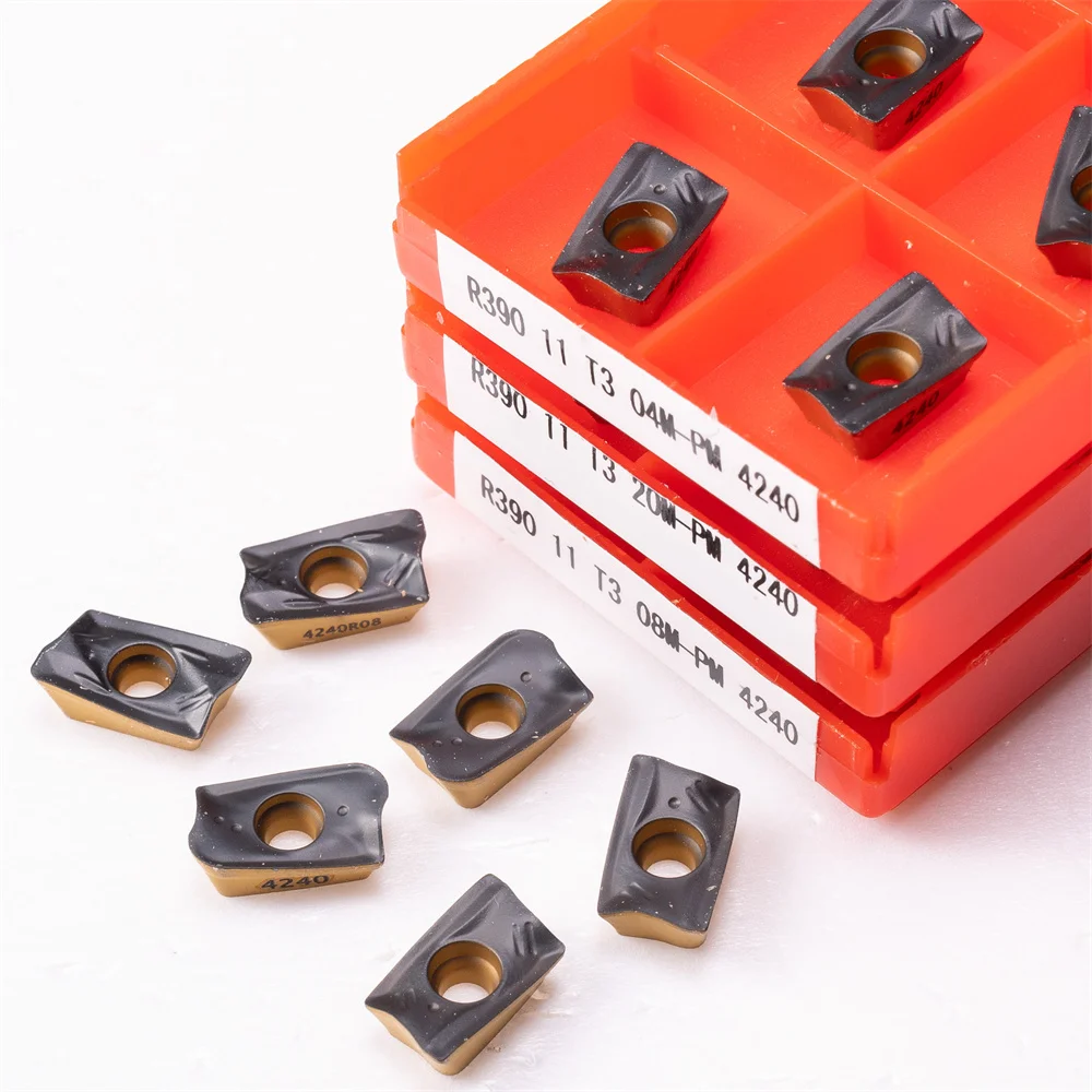 10 штук R390 11T308 Карбидные вставки для токарных станков Инструмент из твердого сплава 10 штук фрезерных резцов CNC Инструмент для резки.
