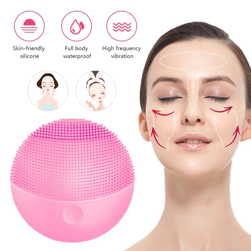Ультразвуковая щетка для чистки лица электрическая вибрация очищающий