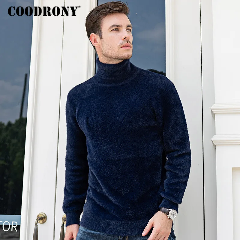 Бренд COODRONY трикотажная одежда из флиса водолазка мужская мода повседневная для