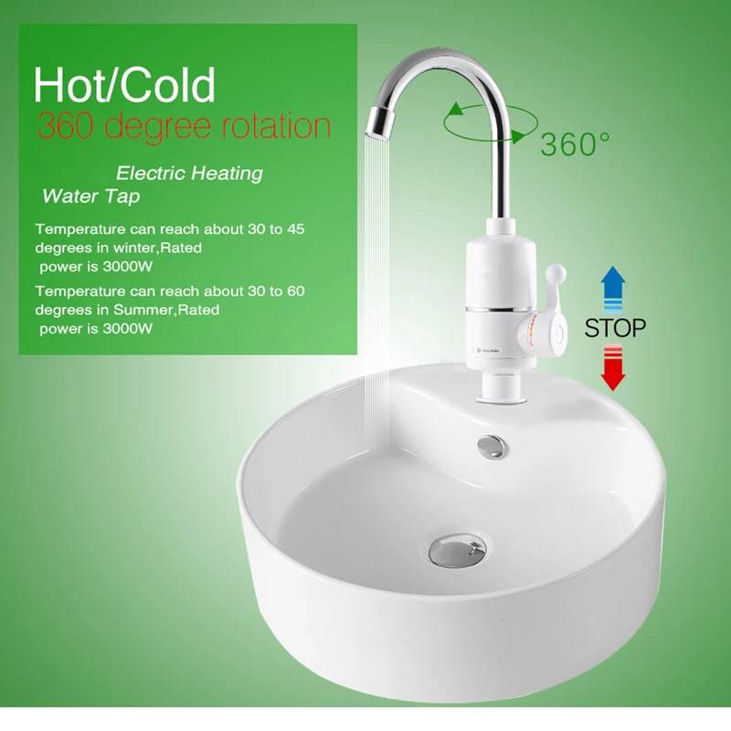 Смеситель с проточным водонагревателем 3000 Вт евровилка | Бытовая техника