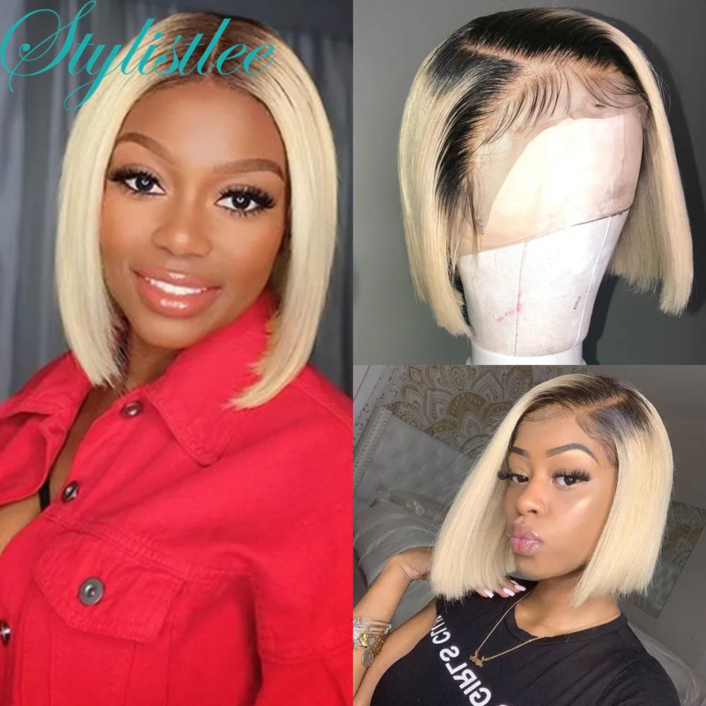 

Straight Short Bob Wig Lace Front Human Hair Wigs For Black Women 613 Lace Frontal Wig Color Ombre Human Hair Wig Bob Wig T Part