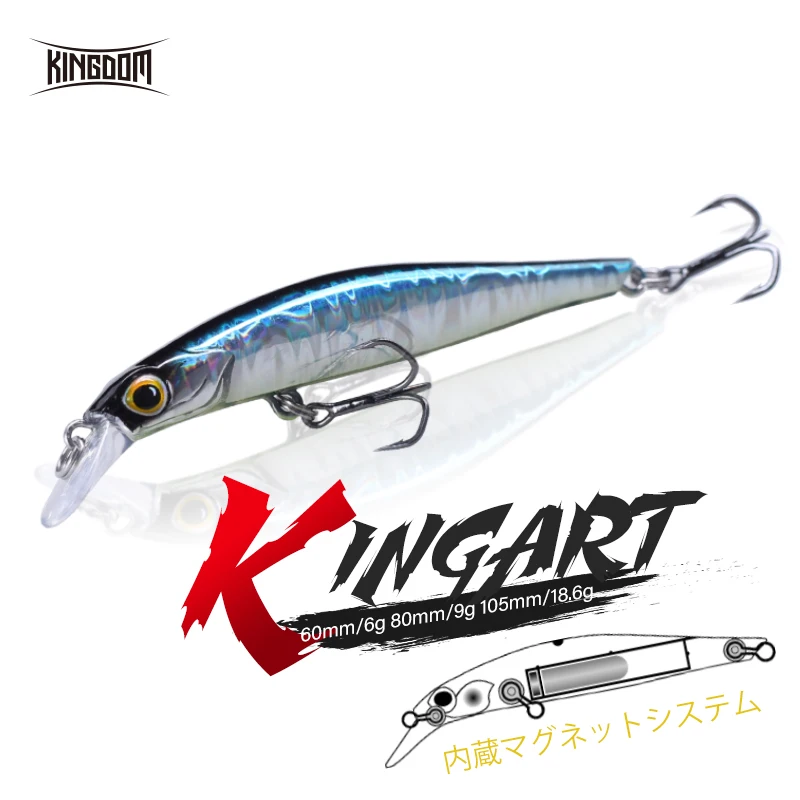 Kingdom Hot-Señuelos de pesca con buena capacidad de acción, cebos de 60mm 6g 80mm 9g 105mm 18.6g,