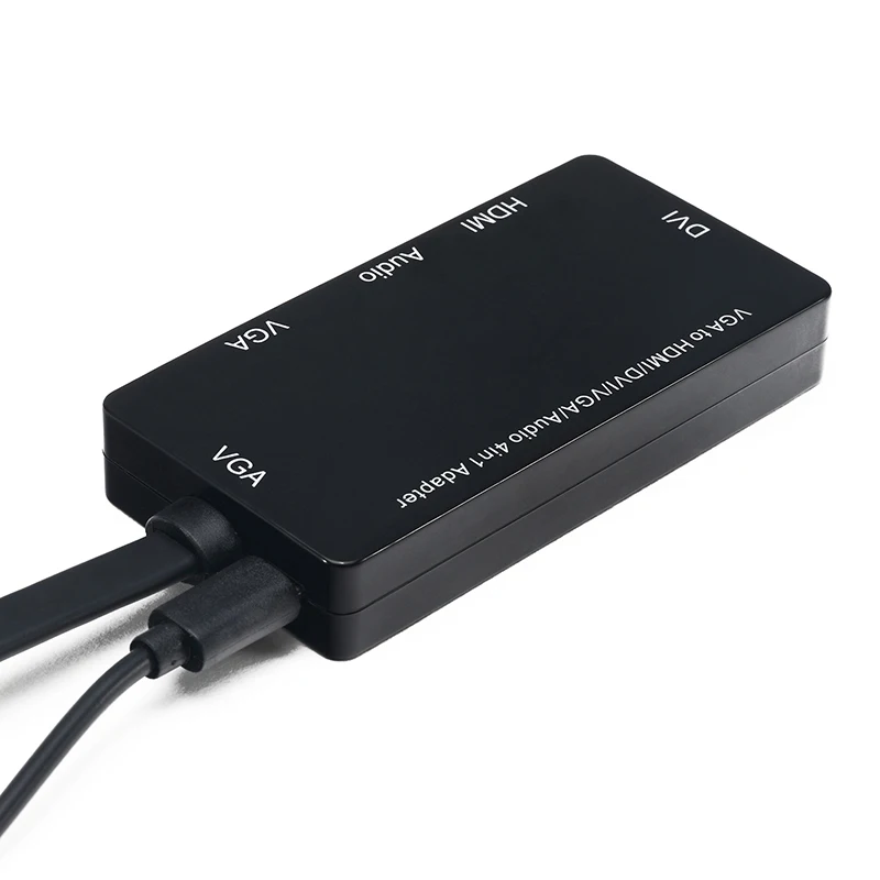 4-в-1 VGA к HDMI DVI переходник аудио Выход конвертер для настольных ПК @ JH |