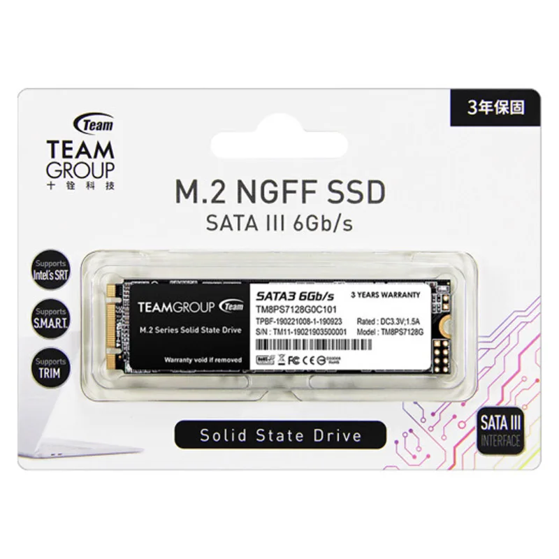 TEAMGROUP MS30 Внутренний твердотельный накопитель 256 ГБ с SLC Cache 3D NAND TLC M.2 2280 SATA III |