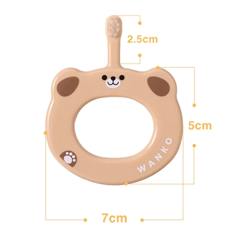 

Baby Toothbrush Small Anti-card Throat Soft Hair Toothbrush Hand Ring Training Grip Toothbrush Children Chewing