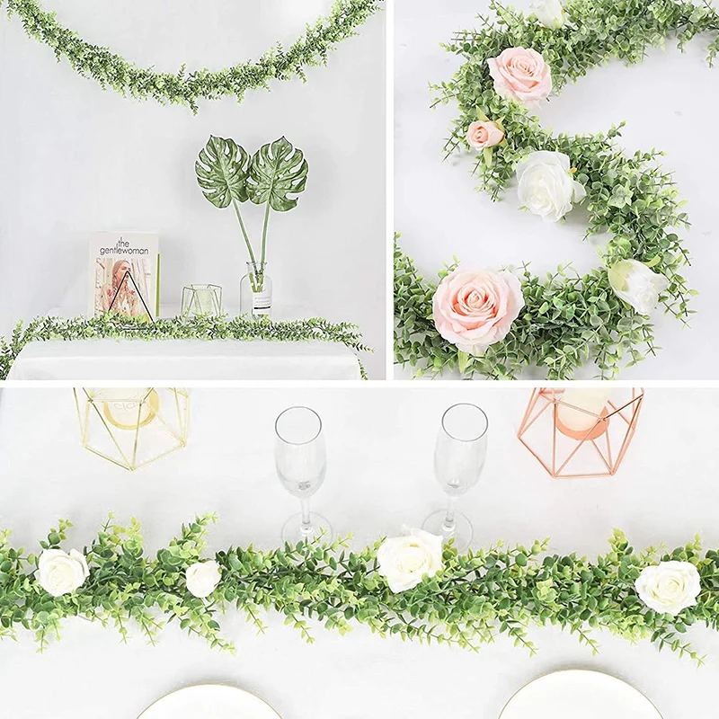 

6 Packs 6 Feet Artificial Eucalyptus Garland, Artificial Vines Faux Eucalyptus Greenery Garland, Fake Hanging Plant
