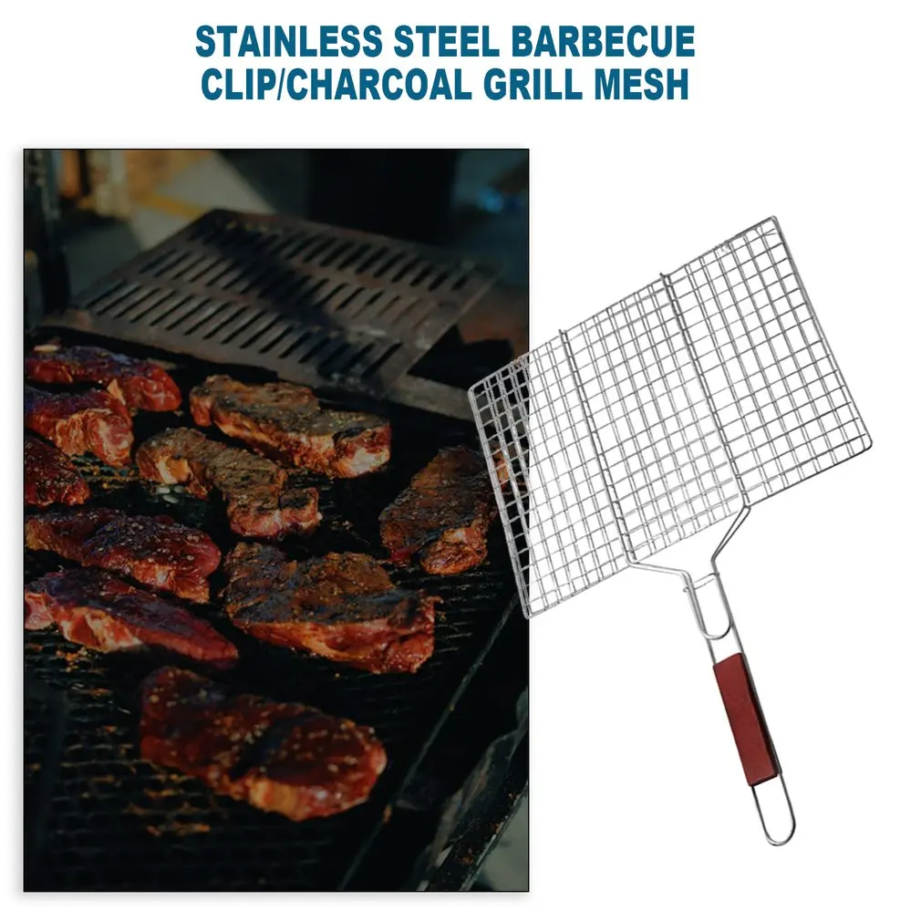 Смелые большие зажимы для бургеров рыбы на гриле из нержавеющей стали гриля