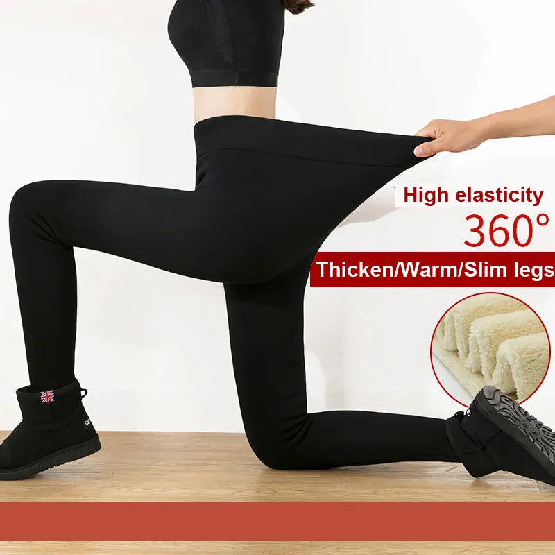 Женские хлопковые теплые леггинсы размера плюс сексуальные зимние толстые