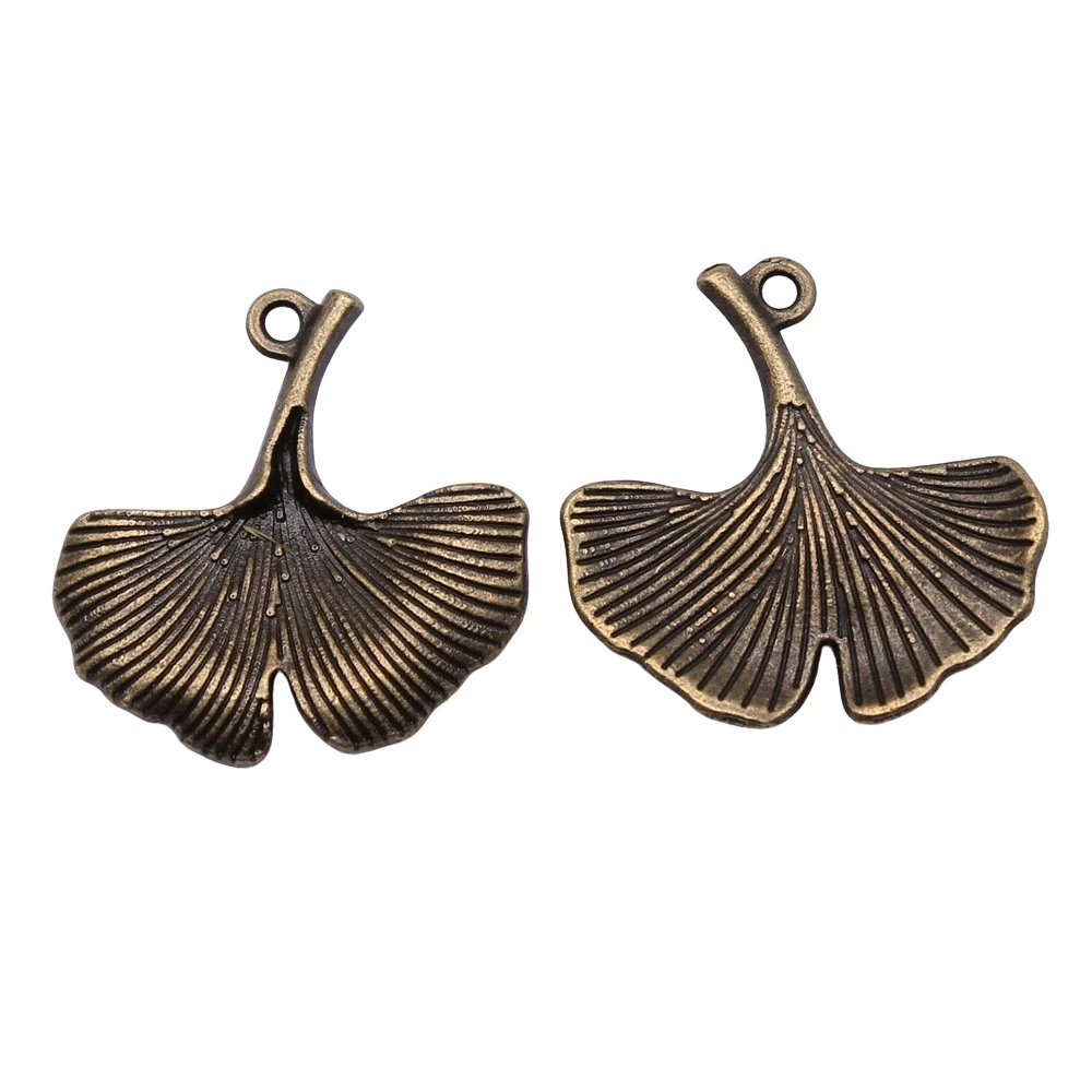 

10Pcs 24x23mm Ginkgo Biloba Charms For Jewelry Making Hand Made Jewelry Findings Antique Bronze Color Alloy Charms