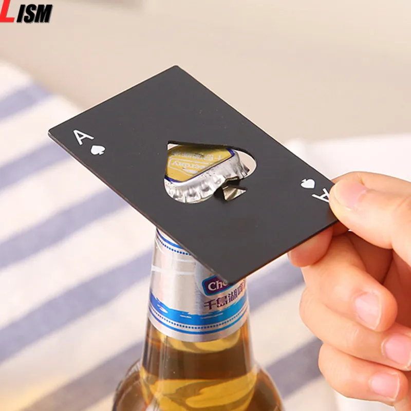 2 шт. Карманный пивной карта открывалка многофункциональная Нержавеющая сталь