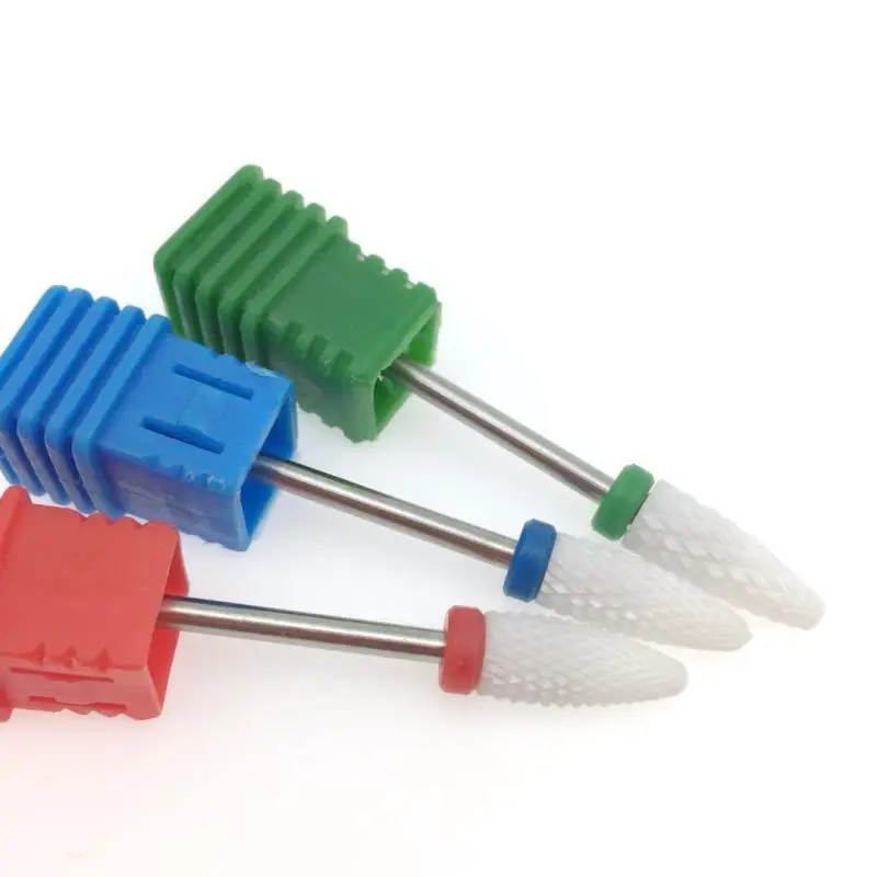 3 типа керамический сверло для ногтей 3/32 &quotвращающиеся режущие биты маникюра