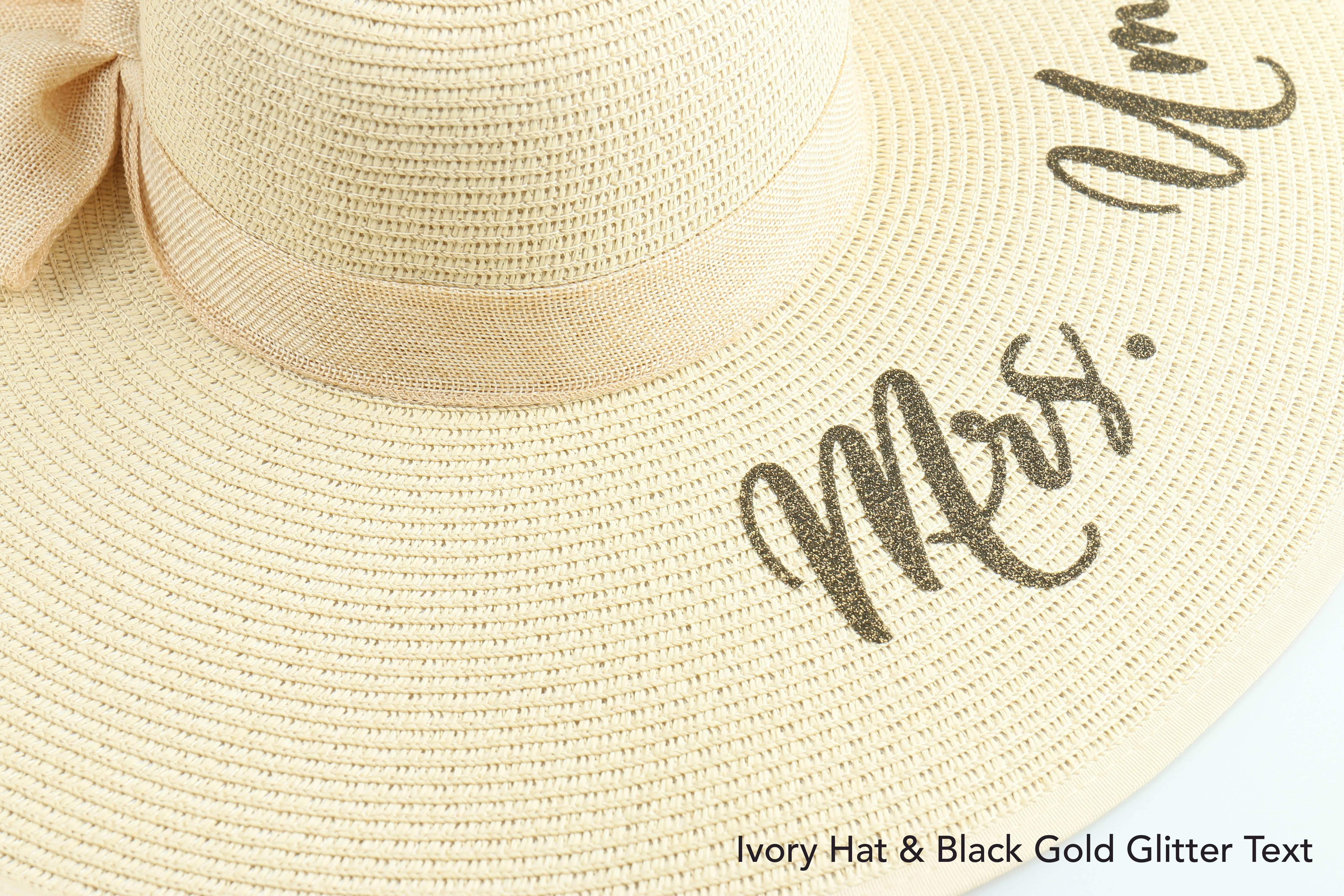 Соломенная шляпа для медового месяца с вашим именем и текстовым логотипом