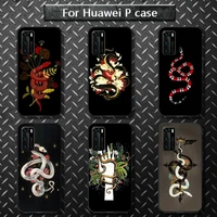 hand snake flower pattern phone case for huawei p40 pro lite p8 p9 p10 p20 p30 psmart 2019 2017 2018