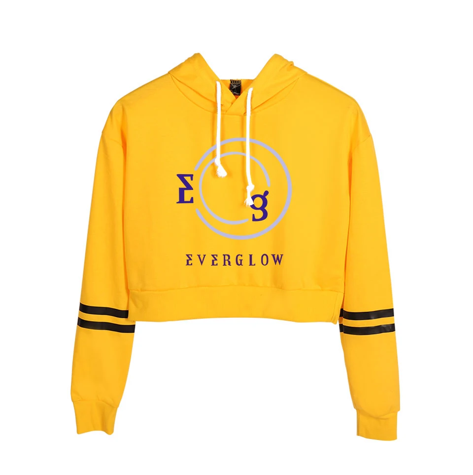 Everglow Kpop Корейская новая команда для девочек уличная Женская пуловер пупка толстовки Толстовка крутая поясничная популярная новинка года толстовки
