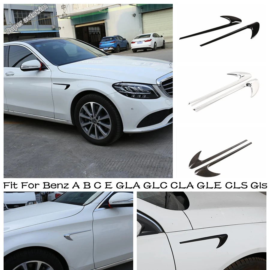 

Car Exterior Hood Air Intake Flow Vent Side Wing Fender Cover Trim Shark Gill For Mercedes Benz A B C E GLA GLC CLA GLE CLS Gls