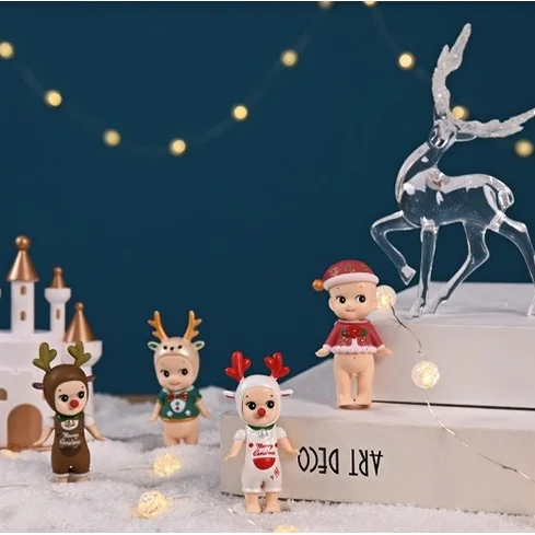 

2022New Years Gift,14.5cm Christmas Elk Doll,castle, Home Desktop Mini Small Decoration,Childrens Gift, Christmas Scene Decorati