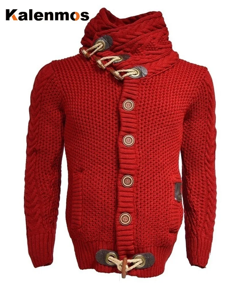 

Sweater Men Pullovers Patchwork Thick Autumn Winter Fall Casual Long Sleeve Turtleneck Knitted Streetwear Clothing Sweater Men