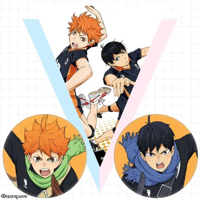 Японское Аниме Haikyuu! Значок косплея мультфильм коллекция Сумки Значки для